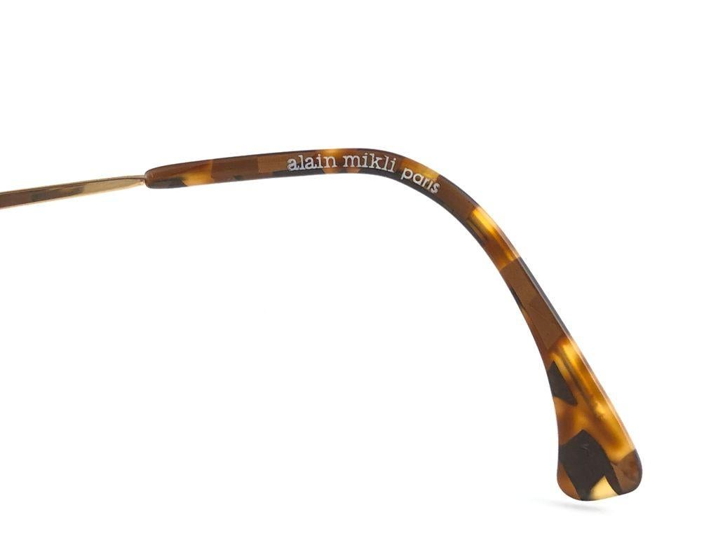 Mint Vintage Rare Alain Mikli 4103 624 Black & Brown Undertones Sunglasses 1990 In New Condition For Sale In Baleares, Baleares