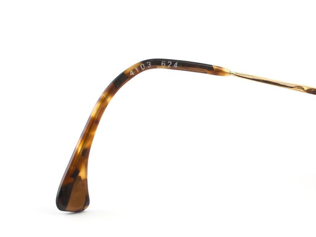 Women's or Men's Mint Vintage Rare Alain Mikli 4103 624 Black & Brown Undertones Sunglasses 1990 For Sale