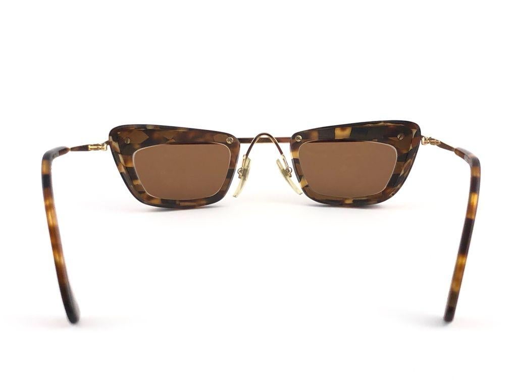 Mint Vintage Rare Alain Mikli 4103 624 Black & Brown Undertones Sunglasses 1990 For Sale 1