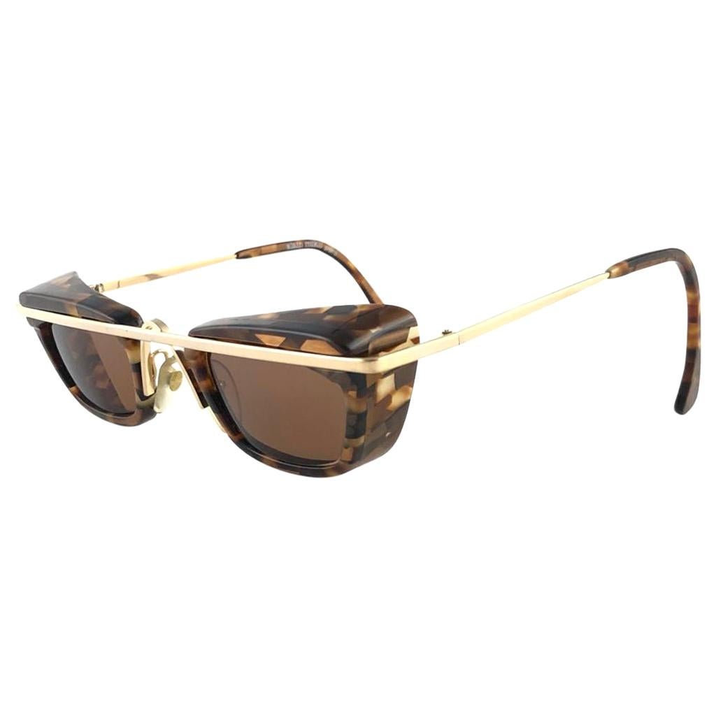 Mint Vintage Rare Alain Mikli 4103 624 Black & Brown Undertones Sunglasses 1990 For Sale