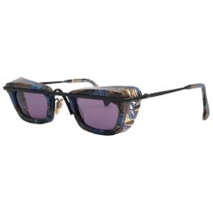 Mint Vintage Rare Alain Mikli 4103 Black & Blue France Sunglasses 1990