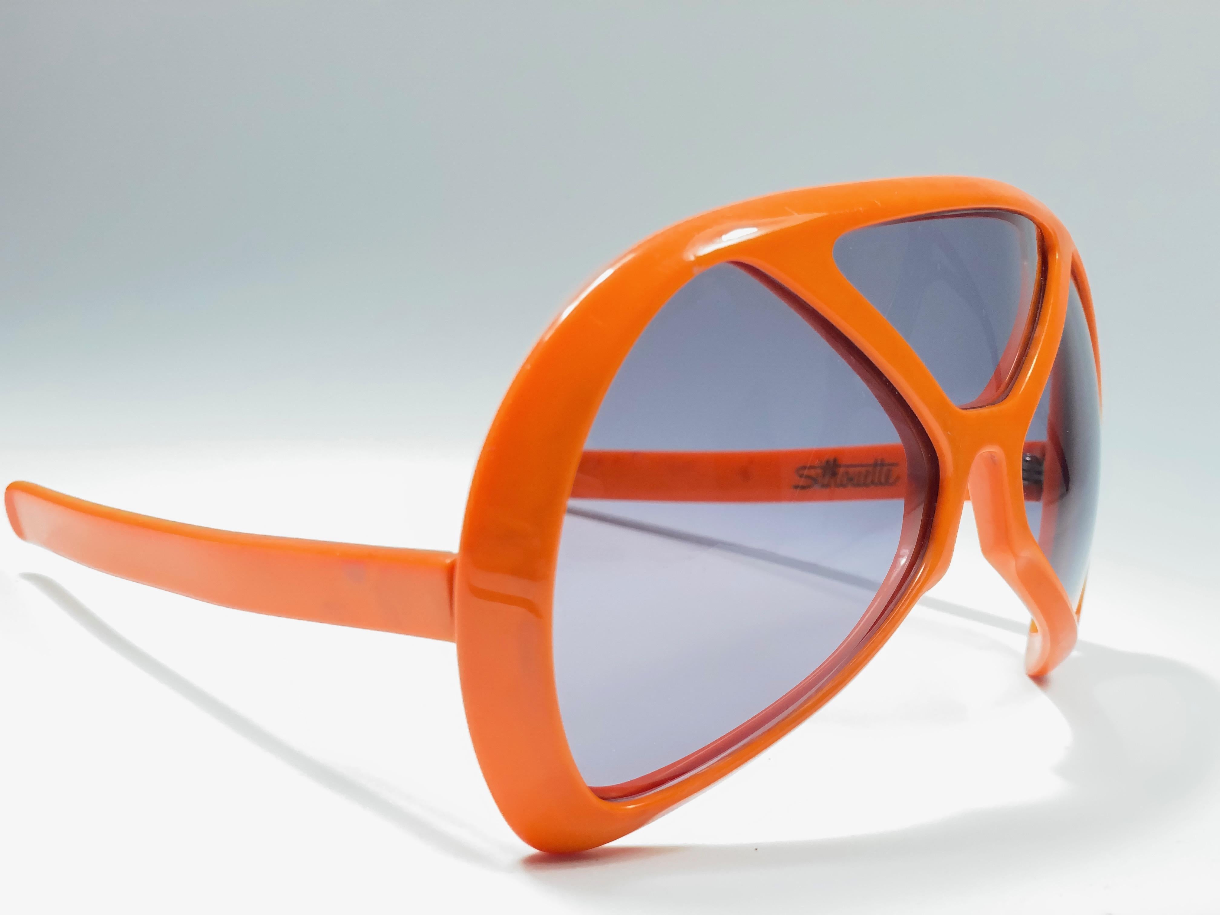 Gray Mint Vintage Rare Silhouette Futura 570 Orange Collector Item 1970 Sunglasses  For Sale