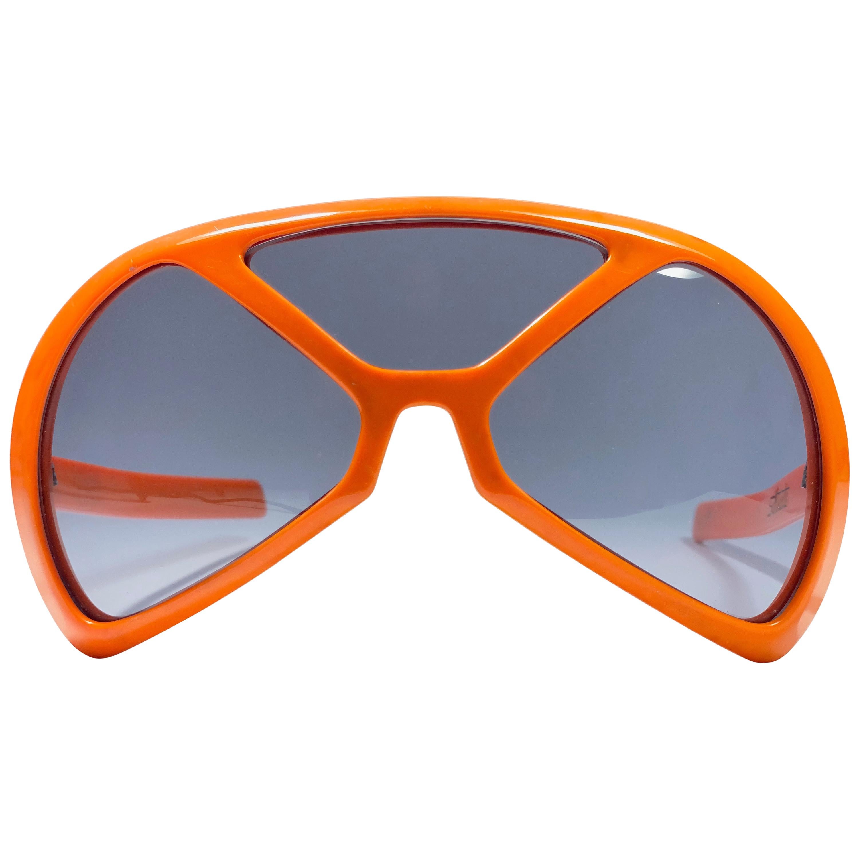 Mint Vintage Rare Silhouette Futura 570 Orange Collector Item 1970 Sunglasses  For Sale