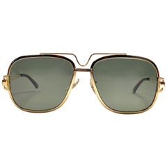 Mint Vintage Ray Ban Gold 10K G.O G15 Grau Gläser B&L 1970's Sonnenbrille