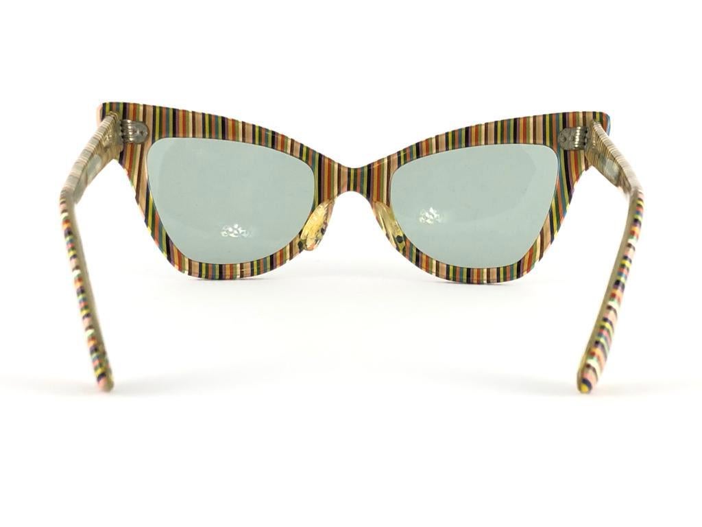 Mint Vintage Ray Ban Multicolors 1960's MidCentury Green Lens USA B&L Sunglasses 4