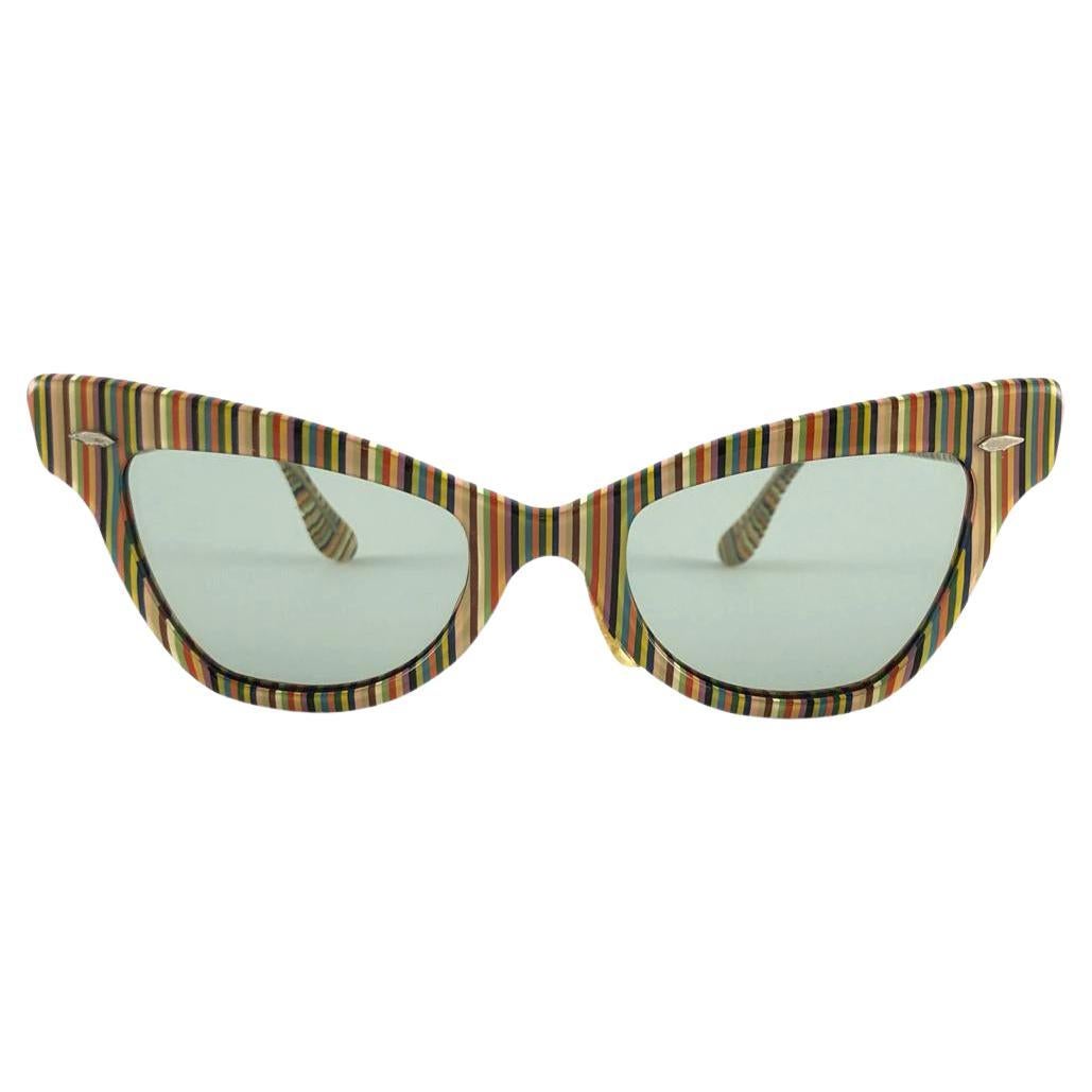 Mint Vintage Ray Ban Multicolors 1960's MidCentury Green Lens USA B&L Sunglasses