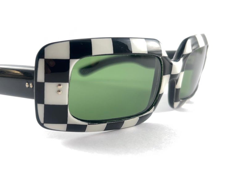 Lens Rectangular Green Mint Vintage Rectangular