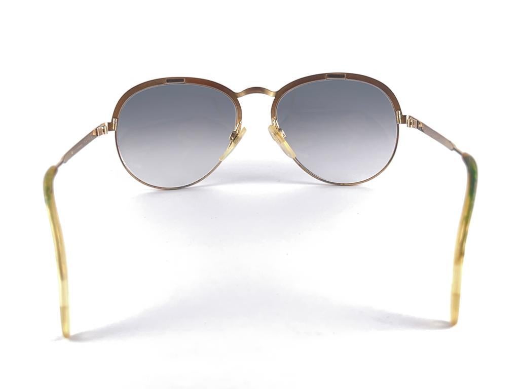 Mint Vintage Serge Kirchhofer 113 White & Gold Frame Sunglasses Made in Germany For Sale 2