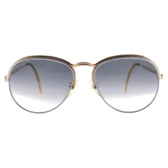 Serge Kirchhofer 113 Mint Vintage-Sonnenbrille mit weißem und goldenem Rahmen Hergestellt in Deutschland