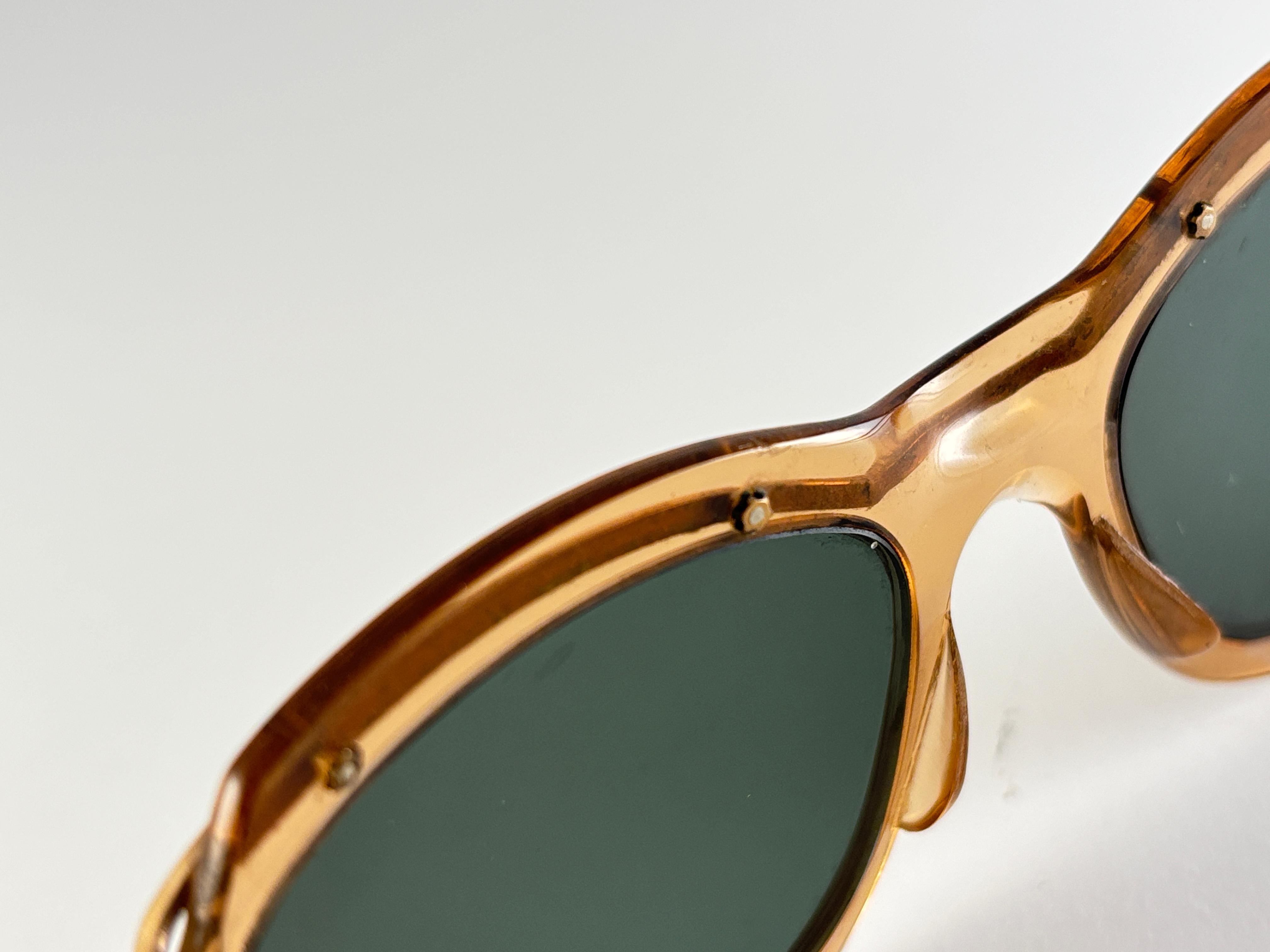 Mint Vintage Sol Amor Bernstein Grau Gläser Maske Frame Sonnenbrillen 60er Jahre Frankreich im Angebot 2