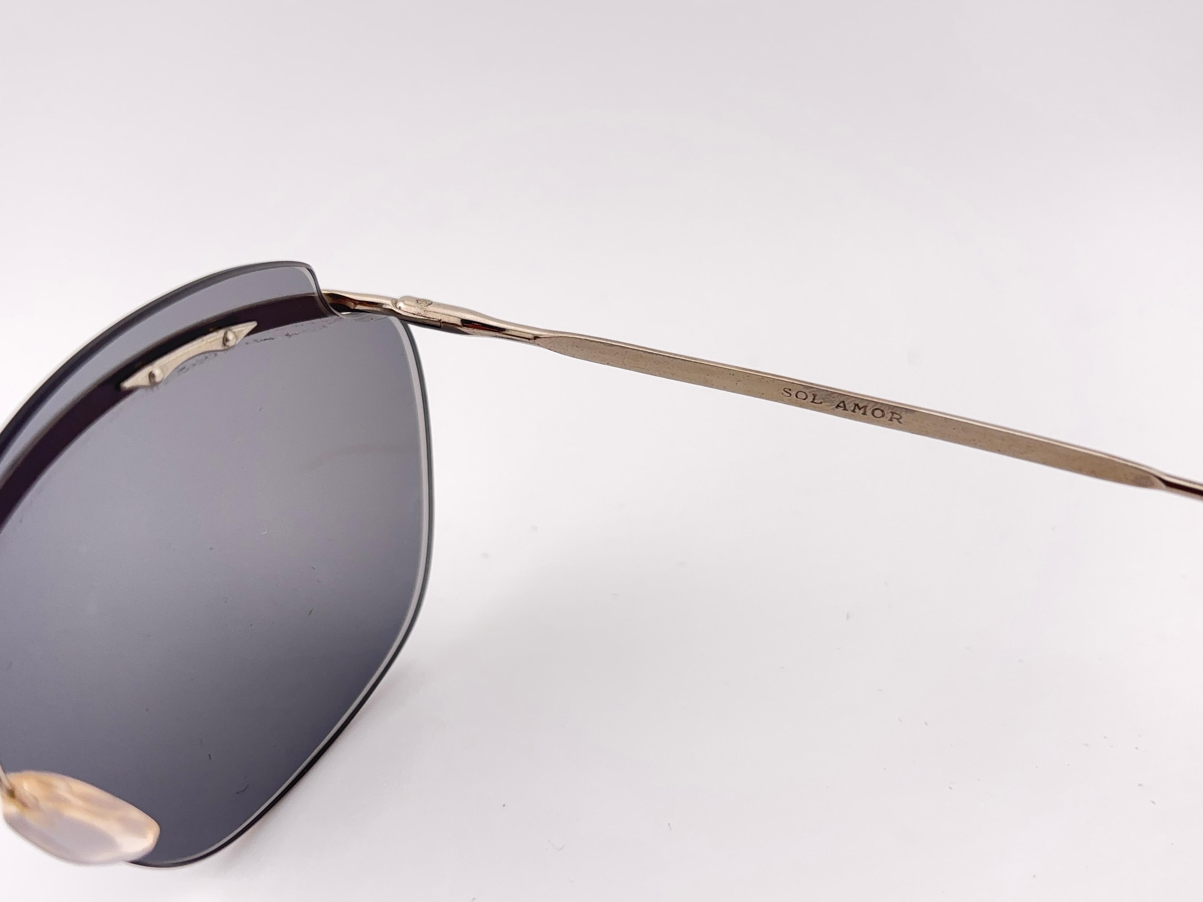 da uomo o donna Occhiali da sole d'epoca Sol Amor con montatura media grigia e argento anni '60, Francia in vendita