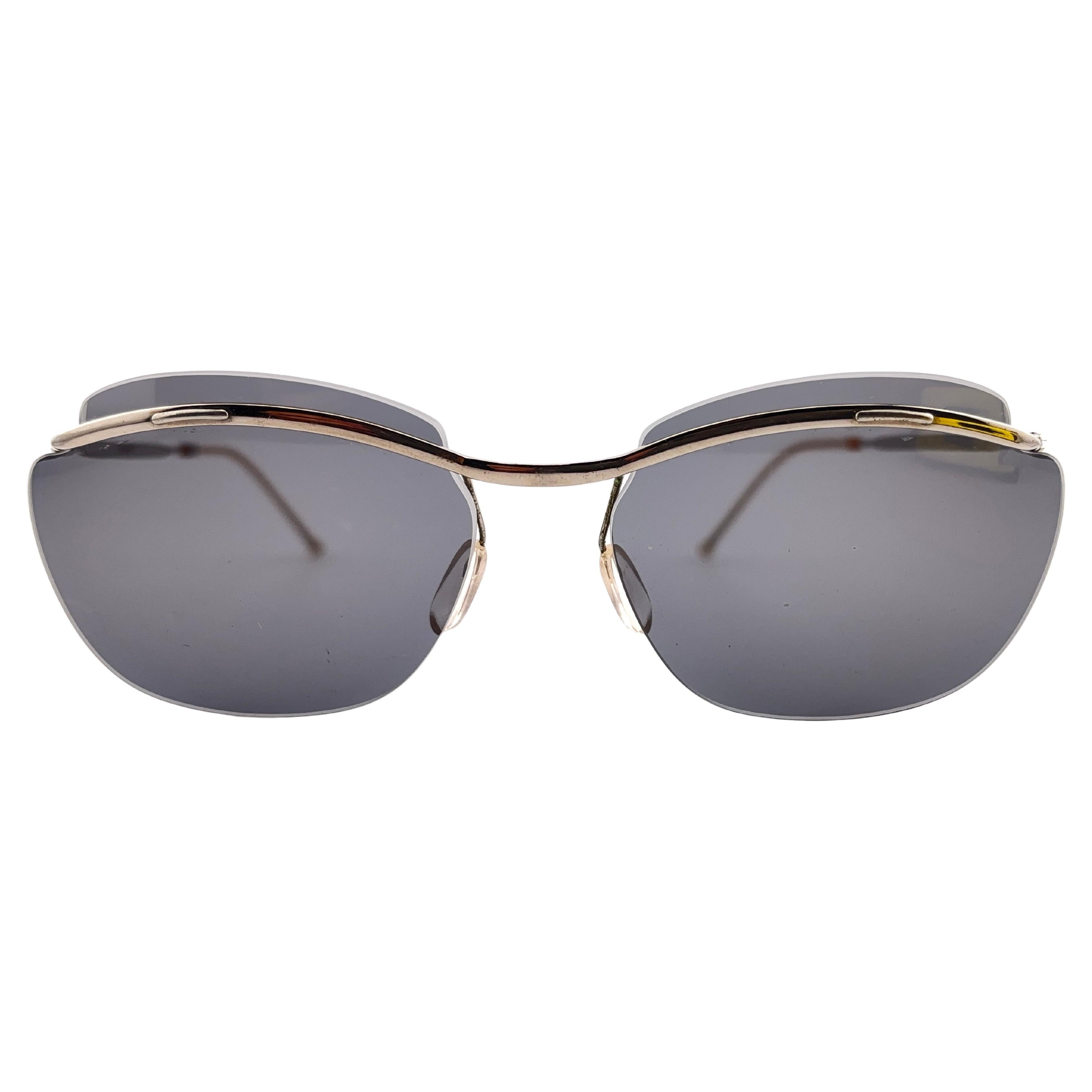 Occhiali da sole d
epoca Sol Amor con montatura media grigia e argento anni 
60, Francia