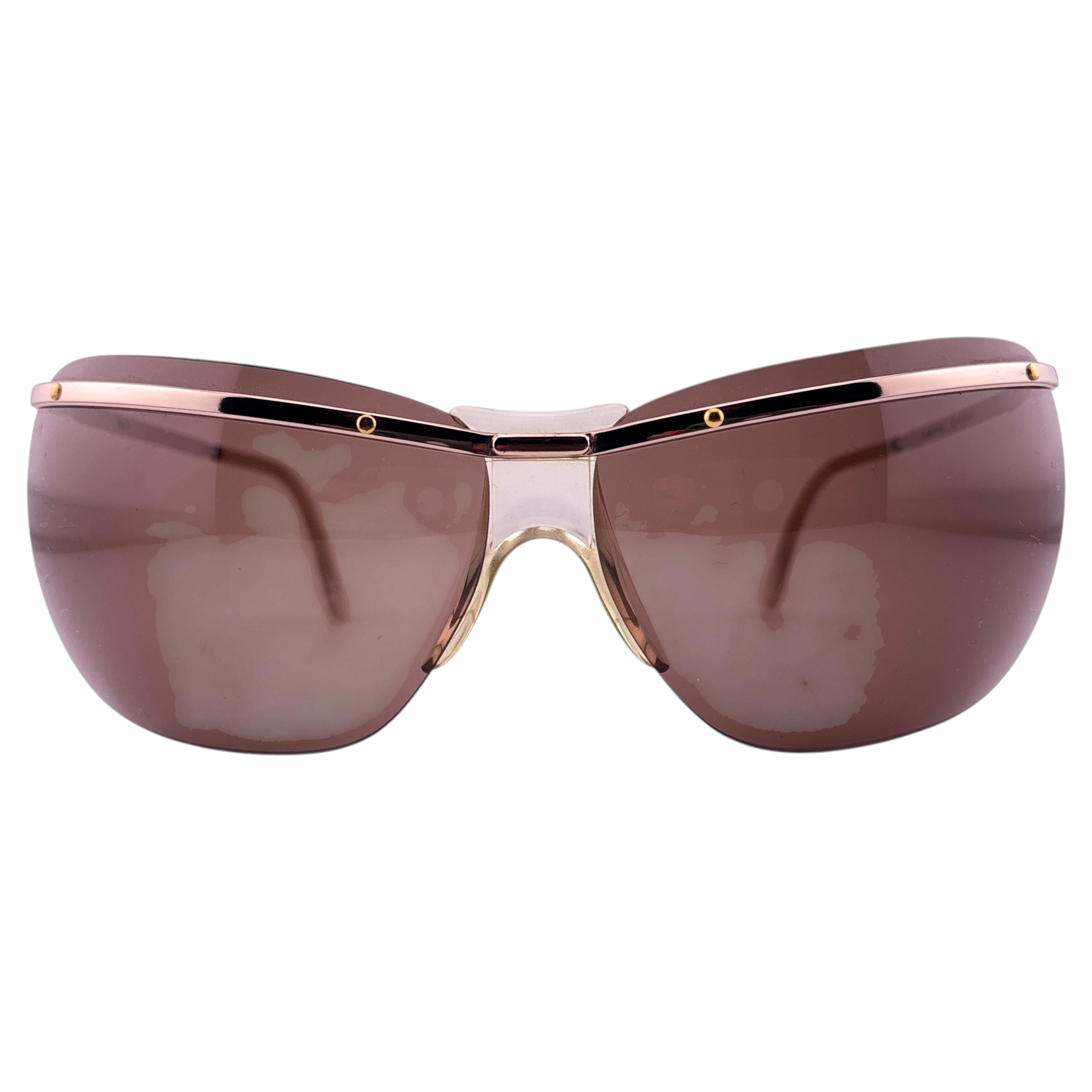 Menta Vintage Sol Amor Plata y Oro Gafas de sol con montura envolvente sin montura Años 60 Francia