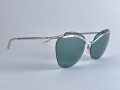Menta Vintage Sol Amor Gris Plata Lentes Gafas de sol sin montura años 60 Francia
