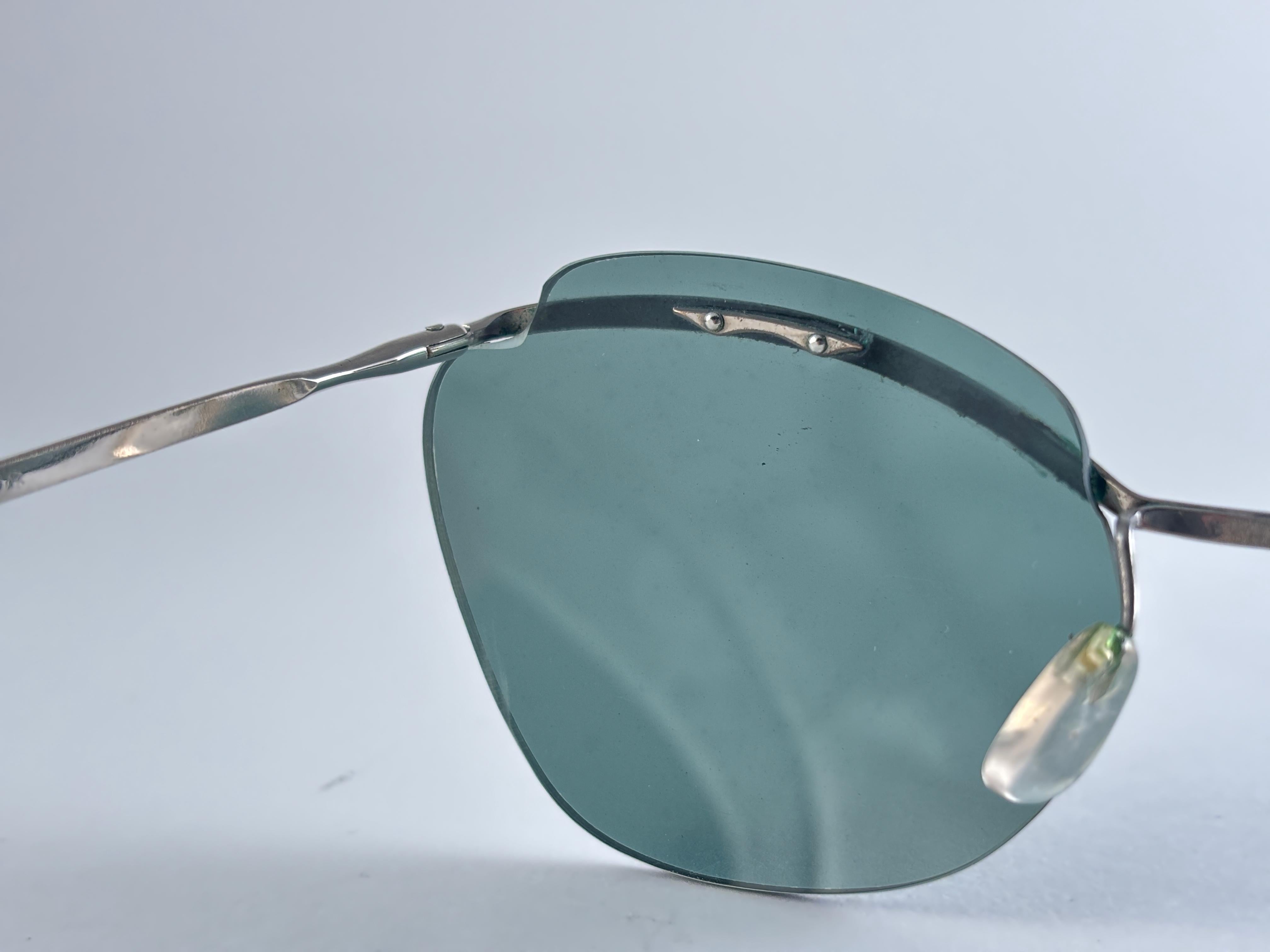 Mint Vintage Sol Amor Silber Grau Gläser Rimless Frame Sonnenbrillen 60er Jahre Frankreich im Angebot 2