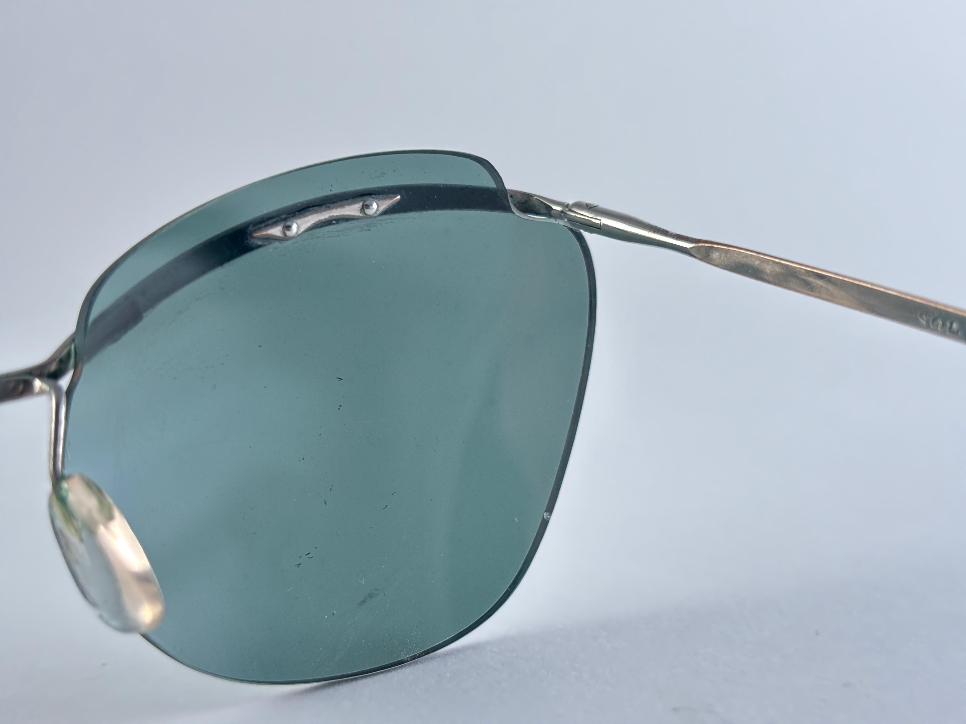 Mint Vintage Sol Amor Silber Grau Gläser Rimless Frame Sonnenbrillen 60er Jahre Frankreich im Angebot 3