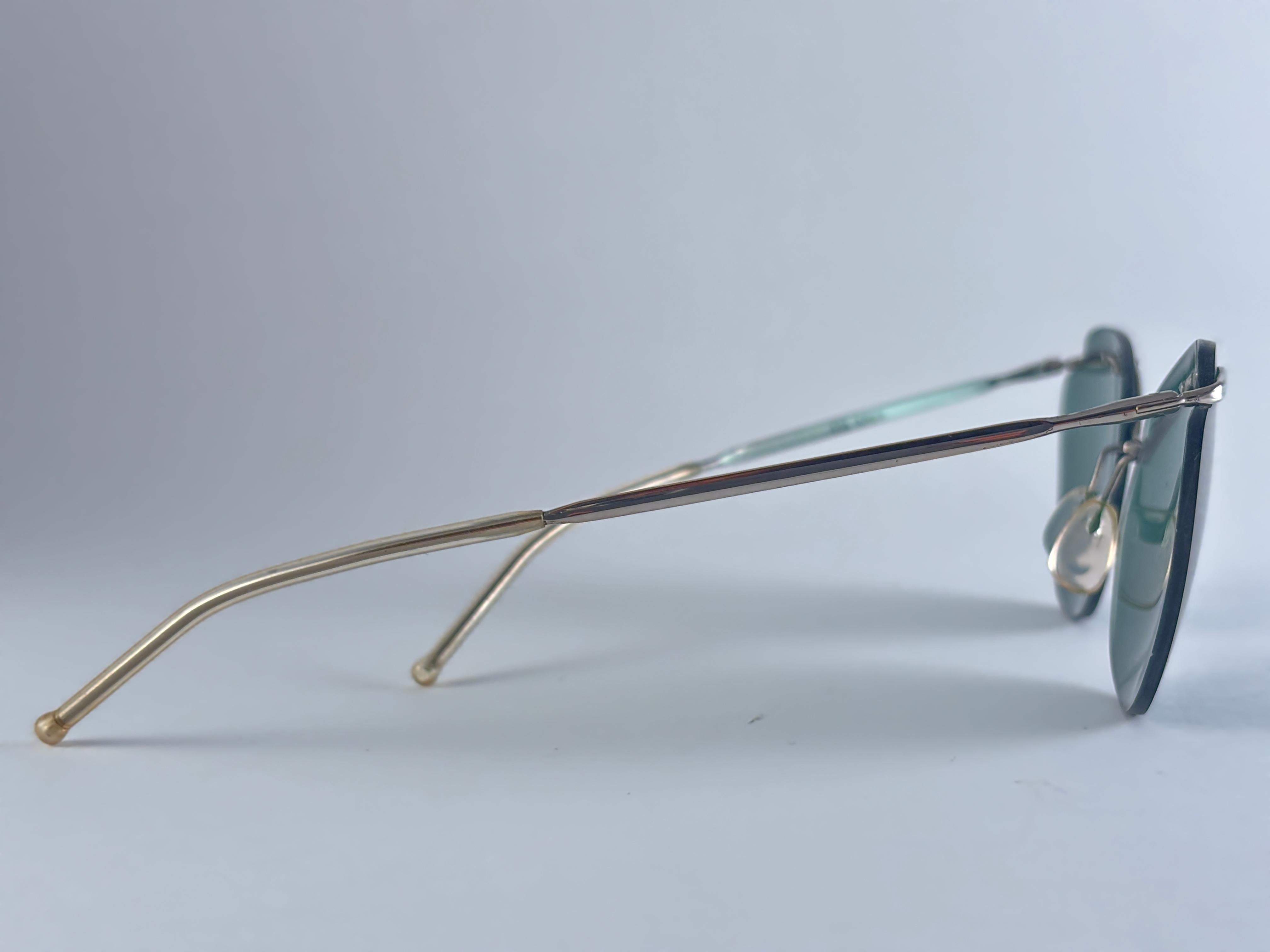 Mint Vintage Sol Amor Silber Grau Gläser Rimless Frame Sonnenbrillen 60er Jahre Frankreich im Angebot 4