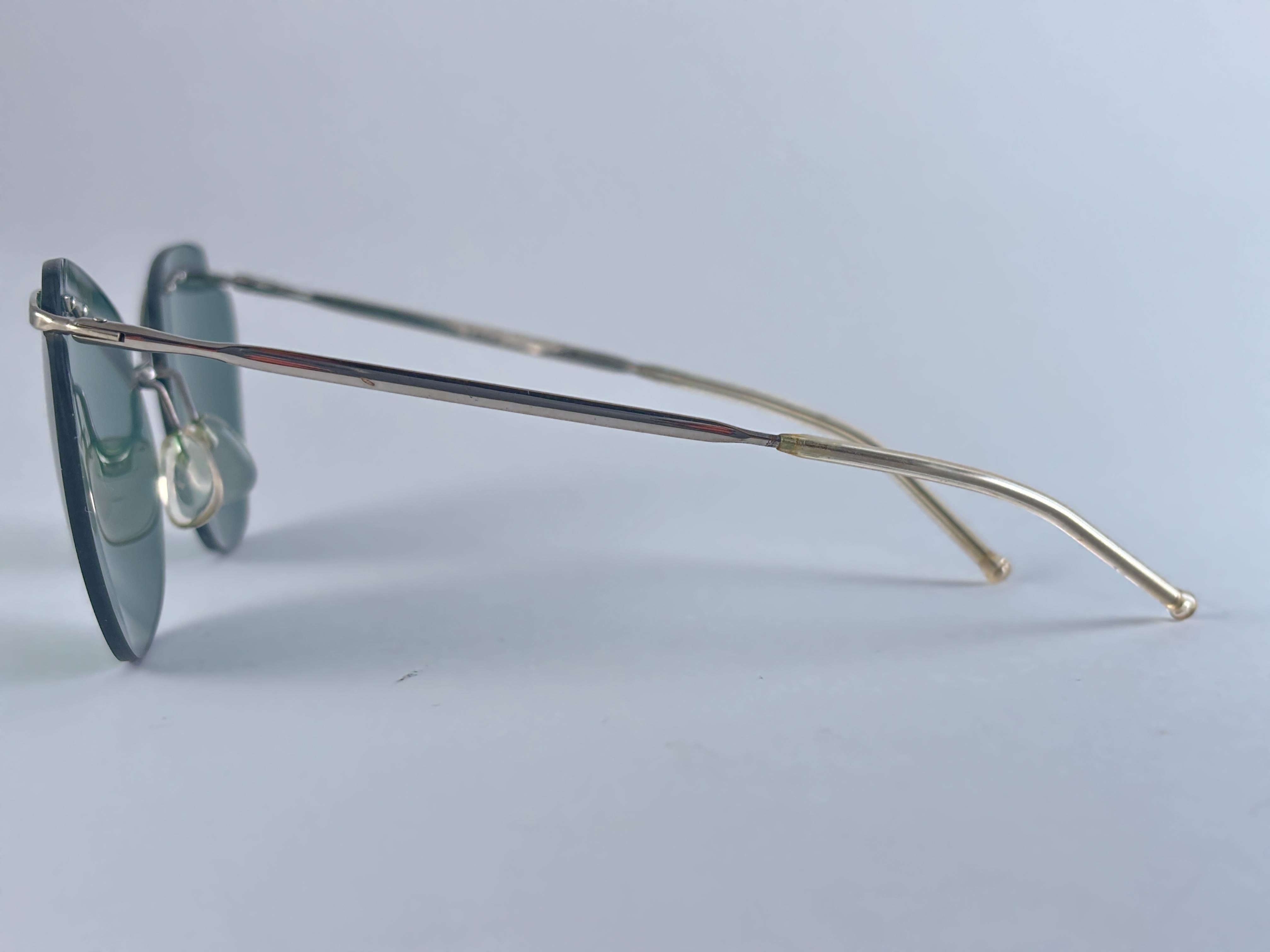 Mint Vintage Sol Amor Silber Grau Gläser Rimless Frame Sonnenbrillen 60er Jahre Frankreich im Angebot 5
