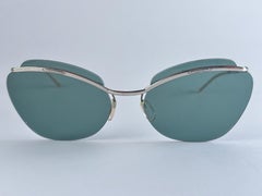 Mint Vintage Sol Amor Silver Lenti Grigie Occhiali da sole senza montatura anni '60 Francia