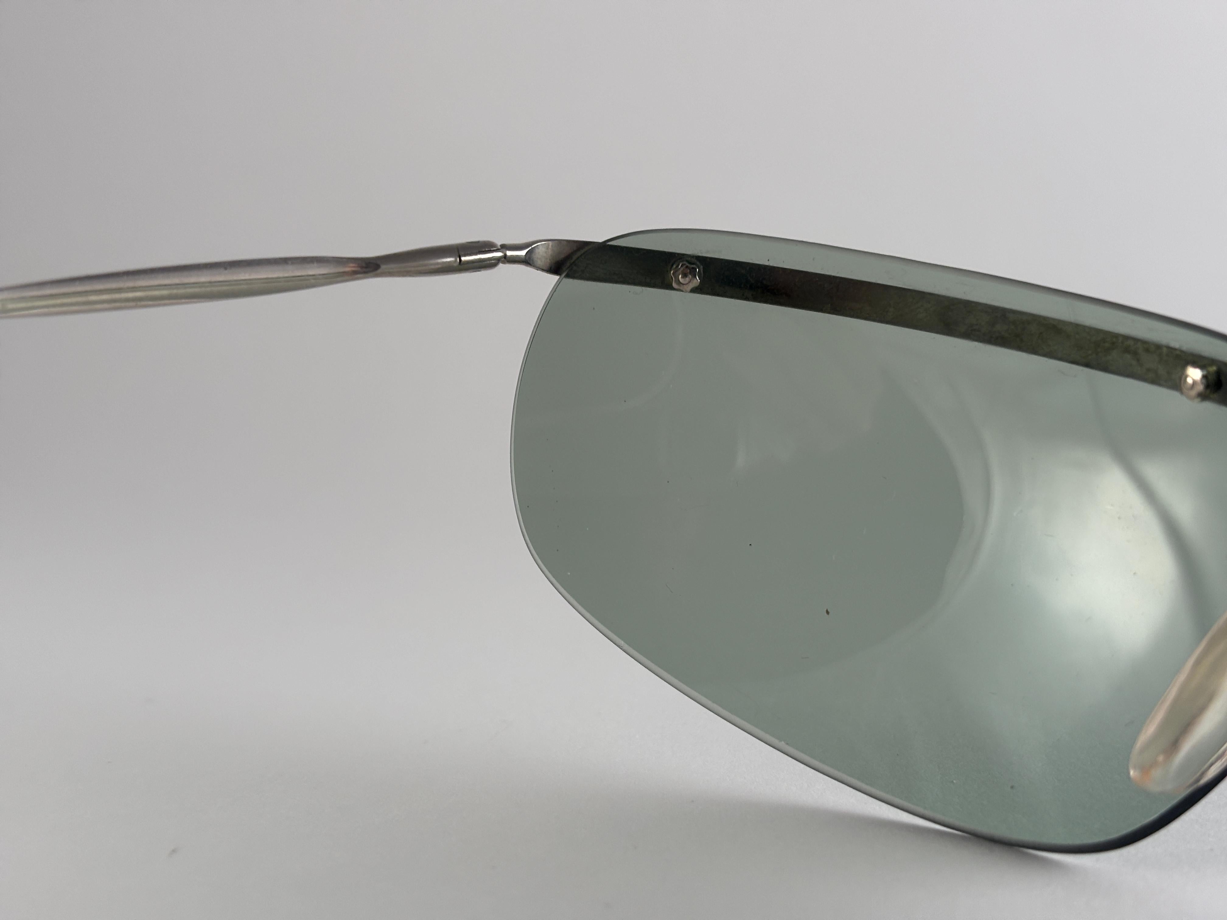 Mint Vintage Sol Amor Silver Rimless Wrap Frame Sonnenbrillen 1960er Jahre Frankreich im Angebot 1