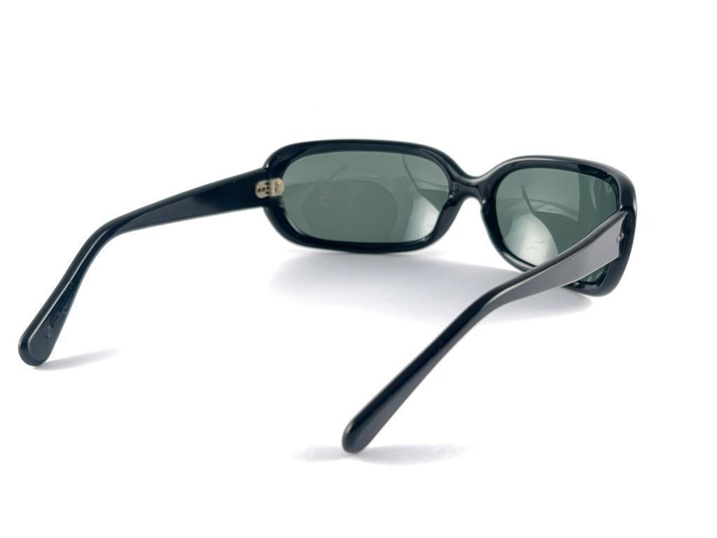 Mint Vintage Swank Black Wrap Frame 70'S Sunglasses Made In France 6