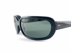 Mint Vintage Swank Black Wrap Frame 70'S Sunglasses Made In France