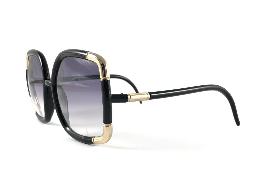 Mint  Vintage Ted Lapidus Paris TL 07 06 Gold & Black 1970 Sunglasses 3
