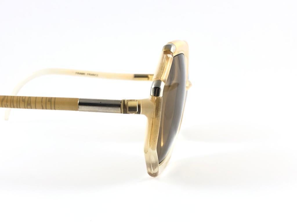 Women's Mint  Vintage Ted Lapidus Paris TL Gold & Beige 1970 Sunglasses