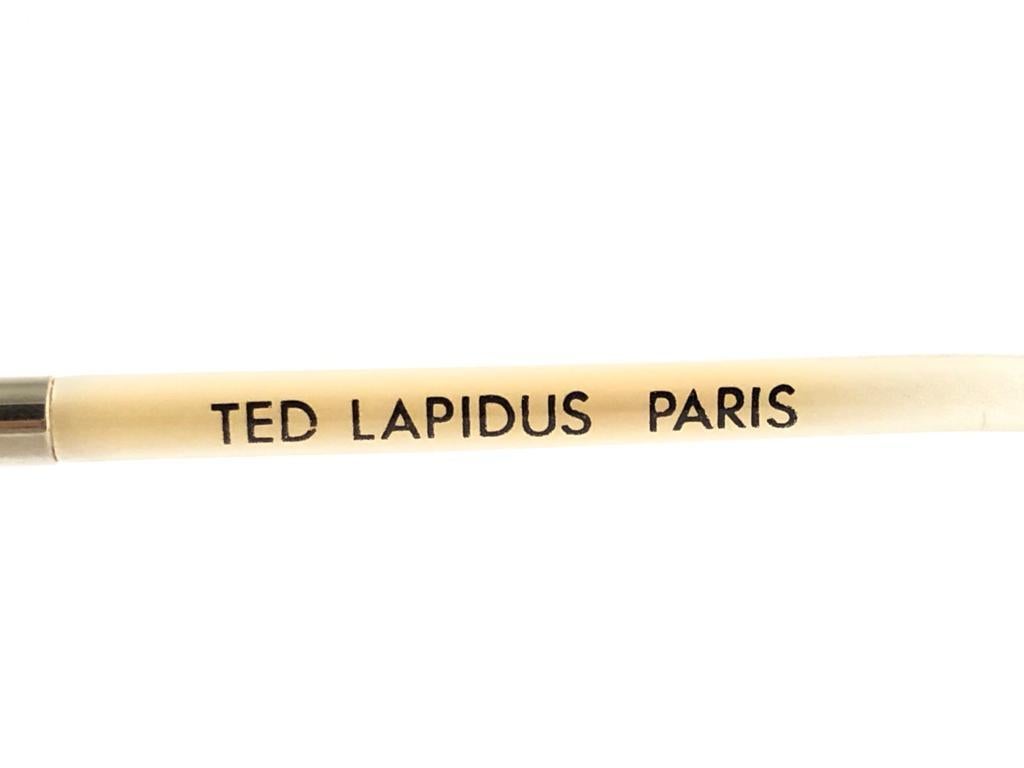 Mint  Vintage Ted Lapidus Paris TL Gold & Beige 1970 Sunglasses 2