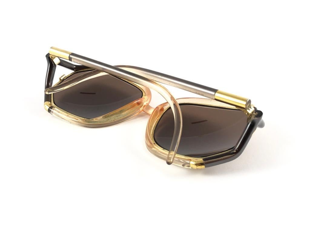 Mint  Vintage Ted Lapidus Paris TL Rose Gold & Beige 1970 Sunglasses 4