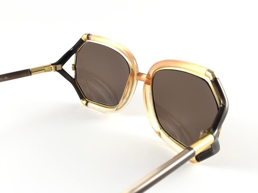 Women's Mint  Vintage Ted Lapidus Paris TL Rose Gold & Beige 1970 Sunglasses