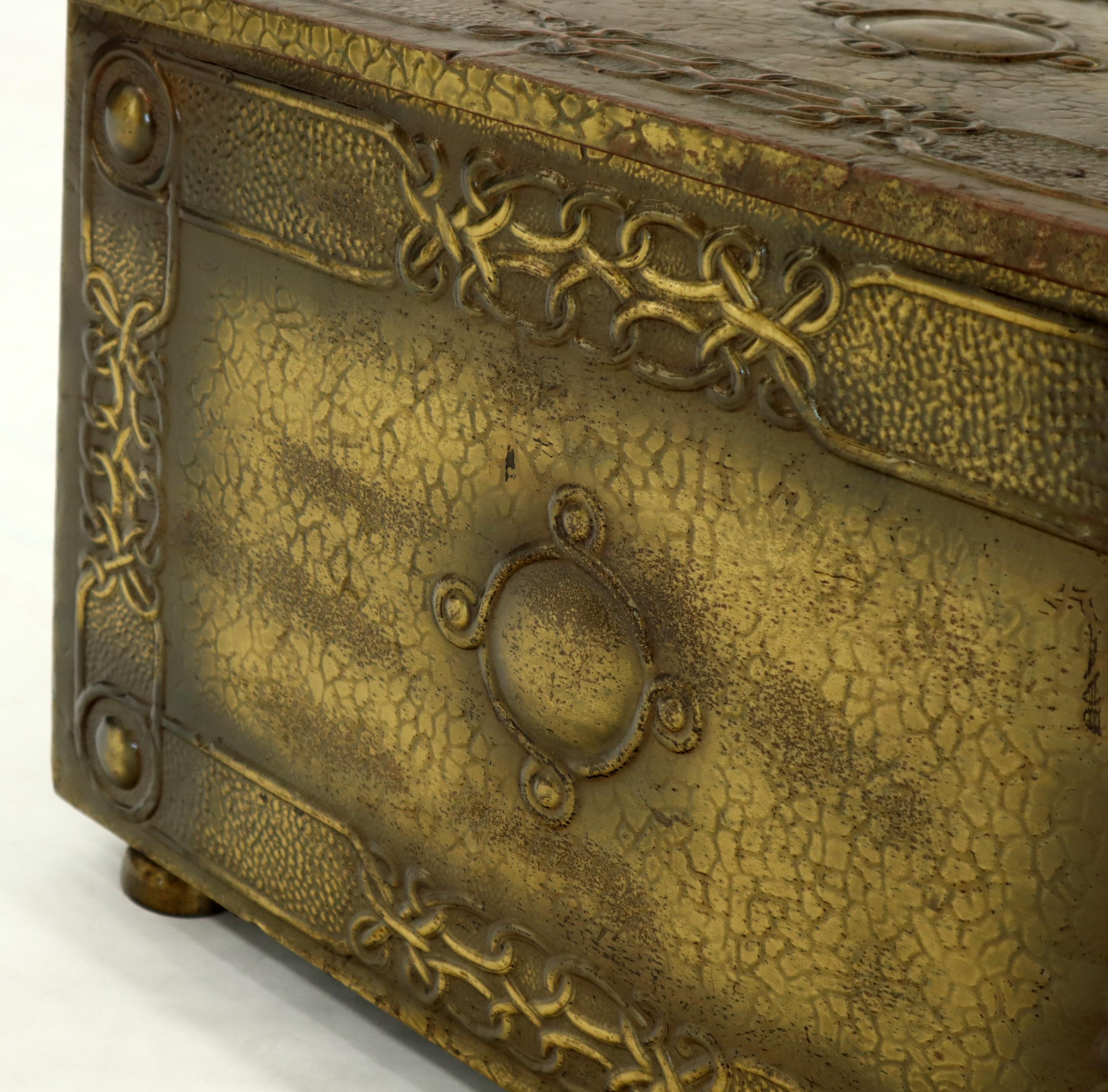 Embossed Minted Brass Medium Size Trunk Box Storage