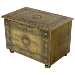 Vintage Minted Brass Medium Size Trunk Box Storage