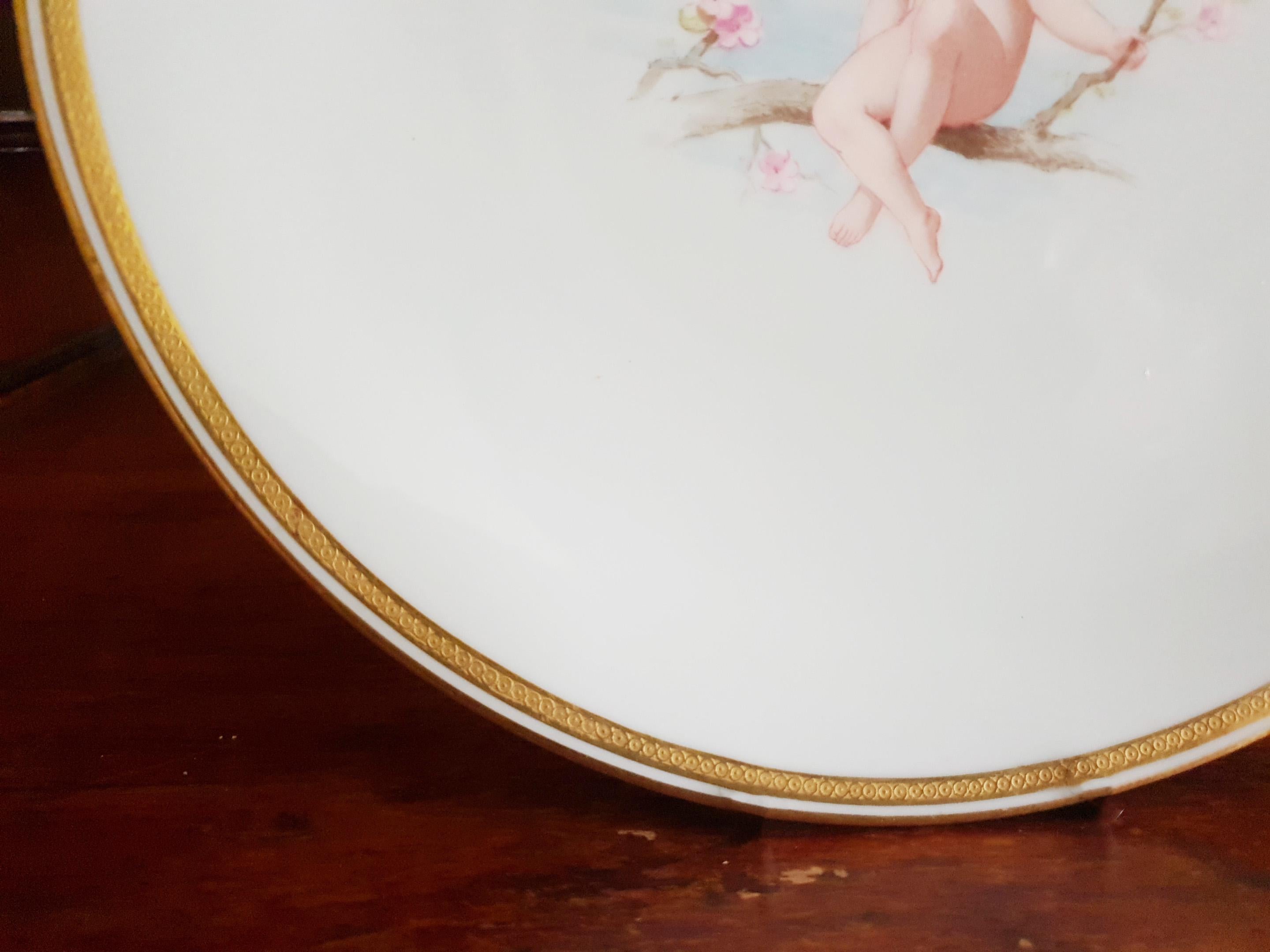 Minton 19th Century Hand Painted Cabinet Display Plate In Good Condition For Sale In London, GB