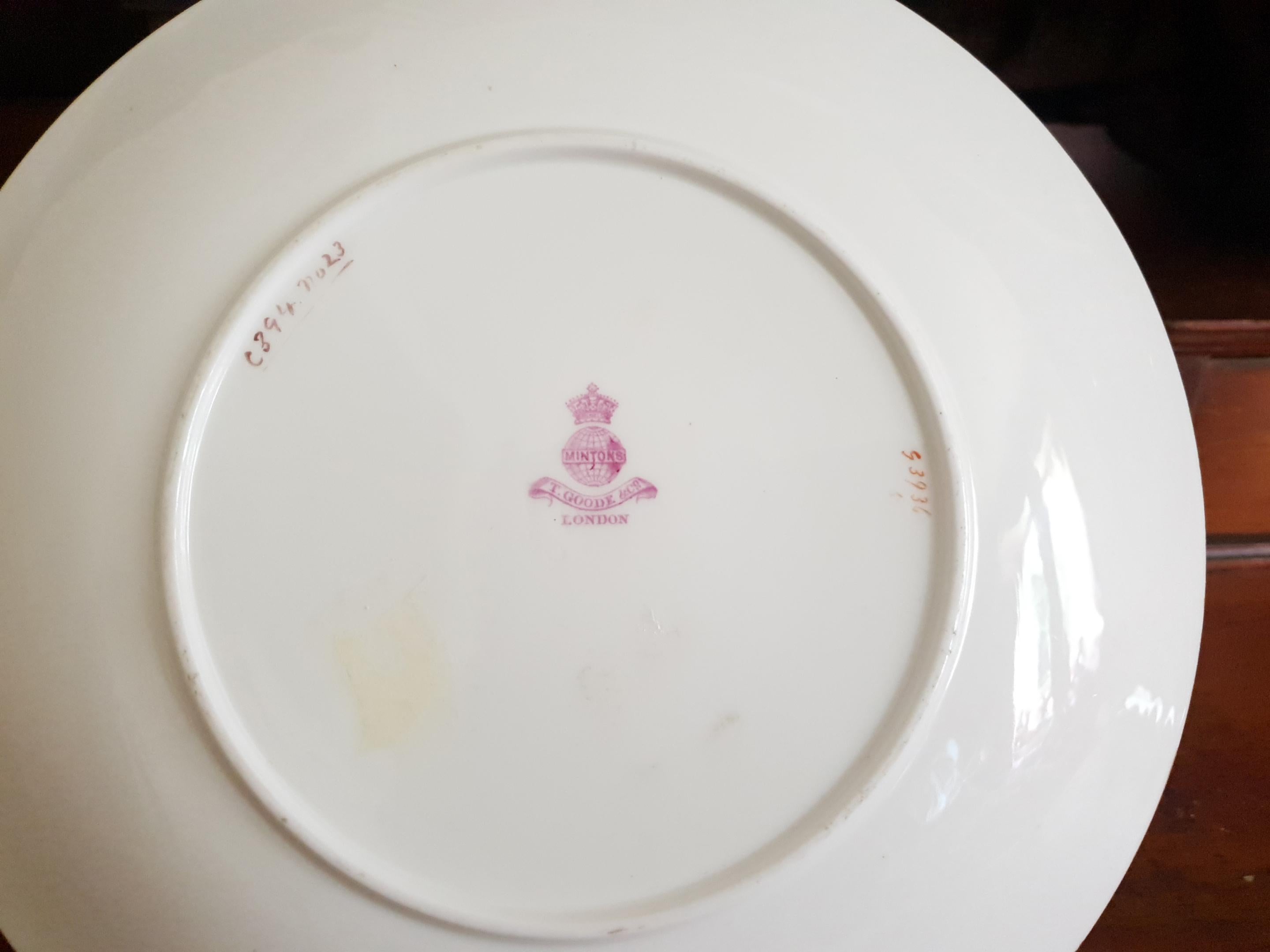 Minton 19th Century Hand Painted Cabinet Display Plate For Sale 1