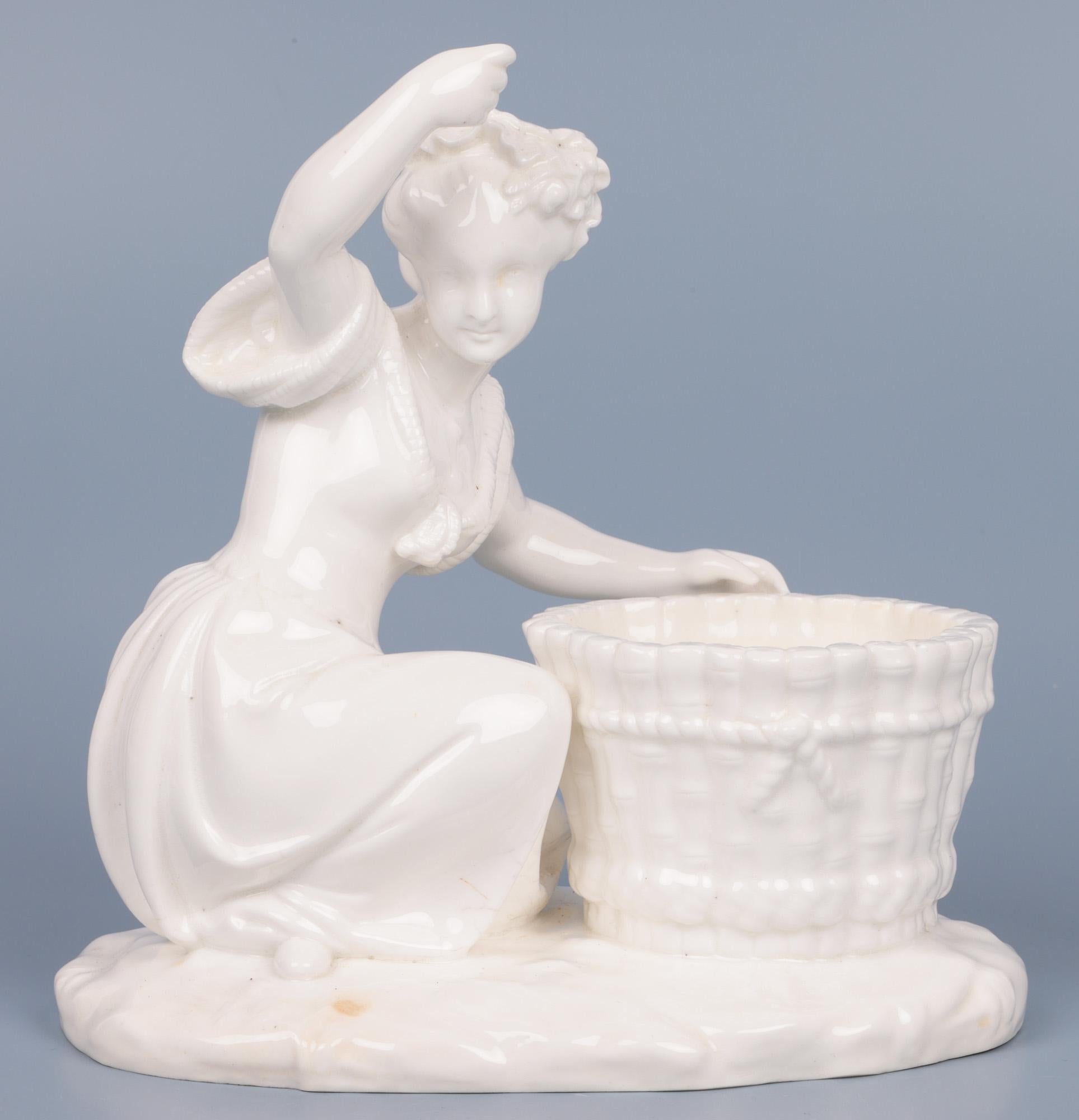 Minton Antique Blanc de Chine Porcelain Figural Centrepiece For Sale 3