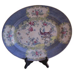 Minton Antique Royal Blue Cuckoo Cockatrice Oval Platter