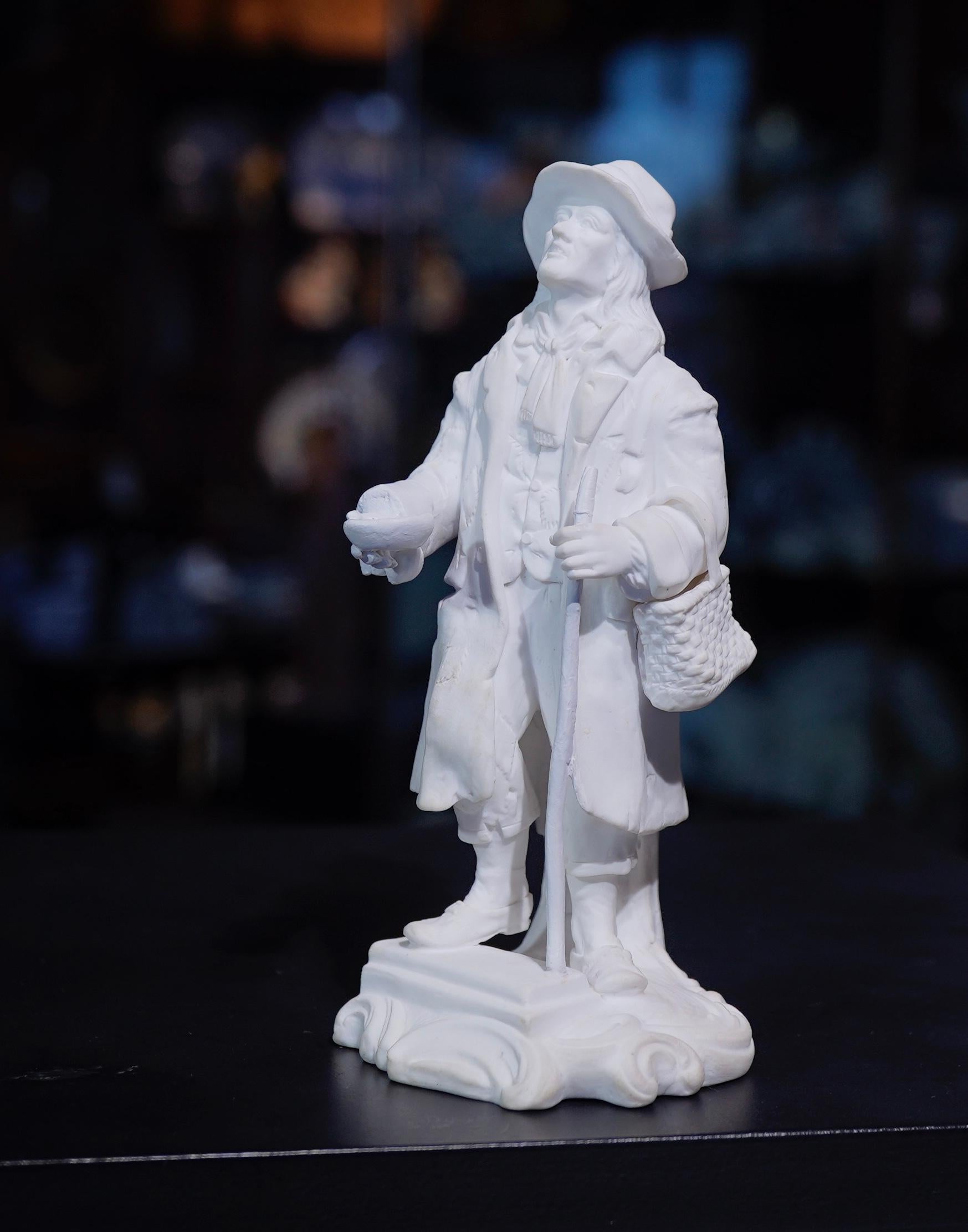 Mid-19th Century Minton Bisque Figure of a Beggar, circa 1835 For Sale