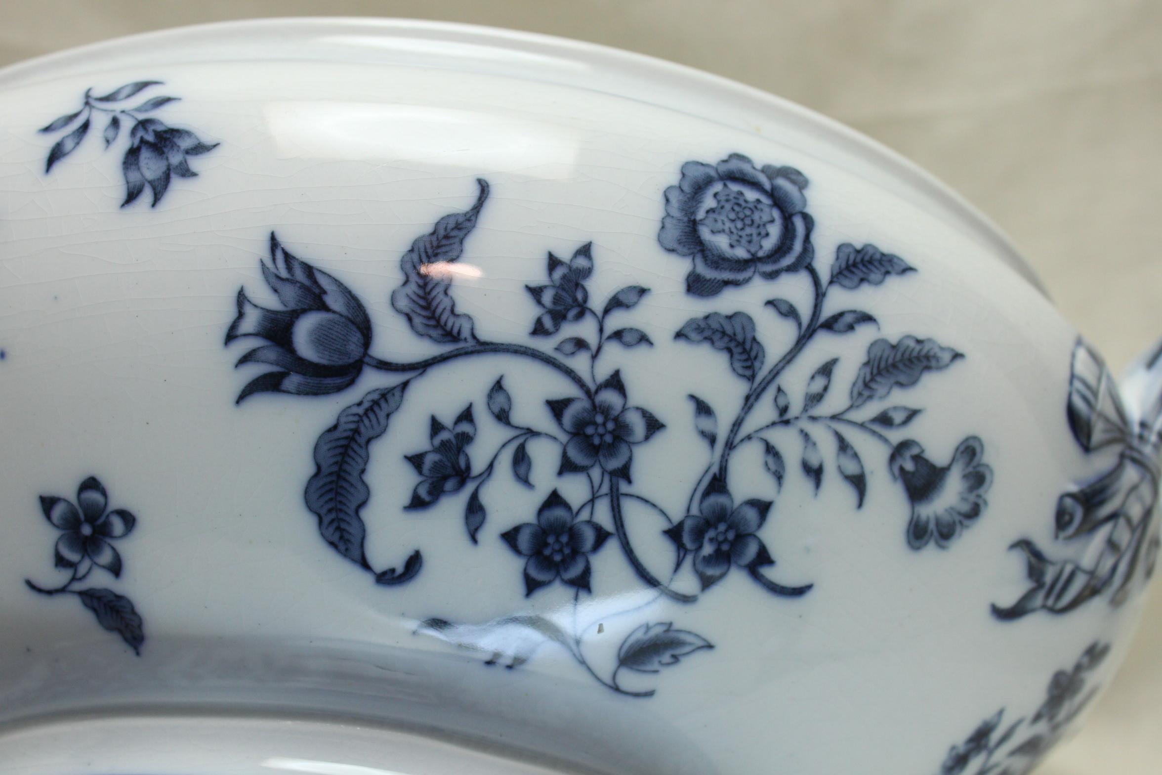 Japonisme Minton Blue and White Tureen 