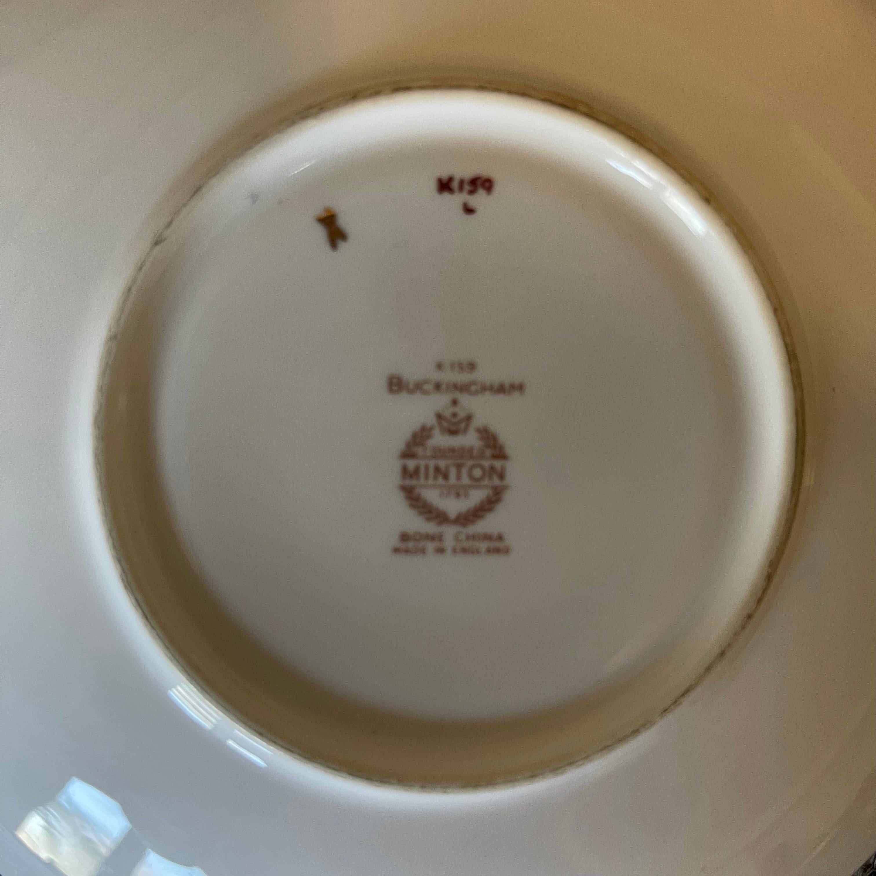 Minton Bucking tea cups and saucers, 12 of each