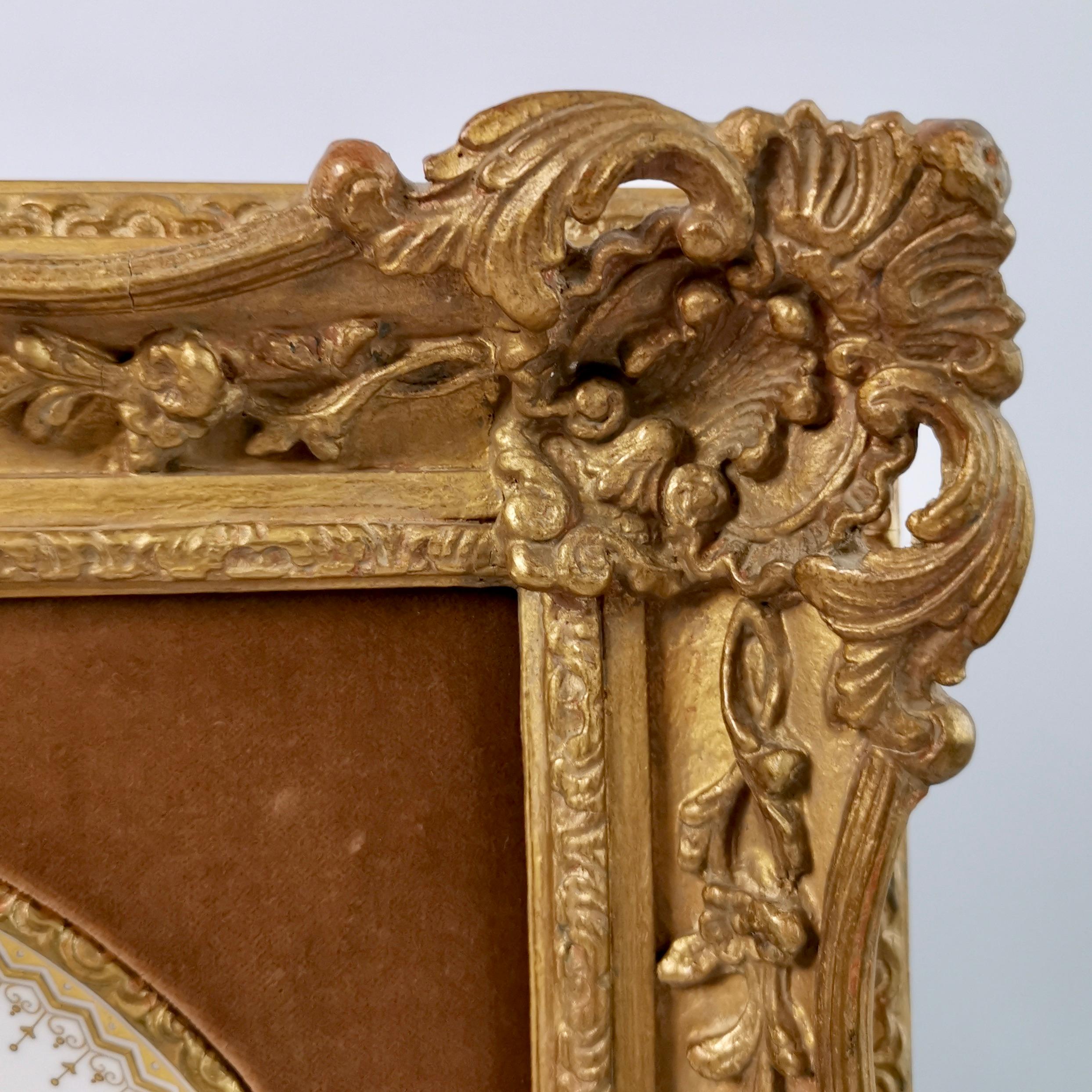 Minton Cabinet Plate in Italianate Gilt Frame, Lady in Dunes, A.Boullemier, 1882 1