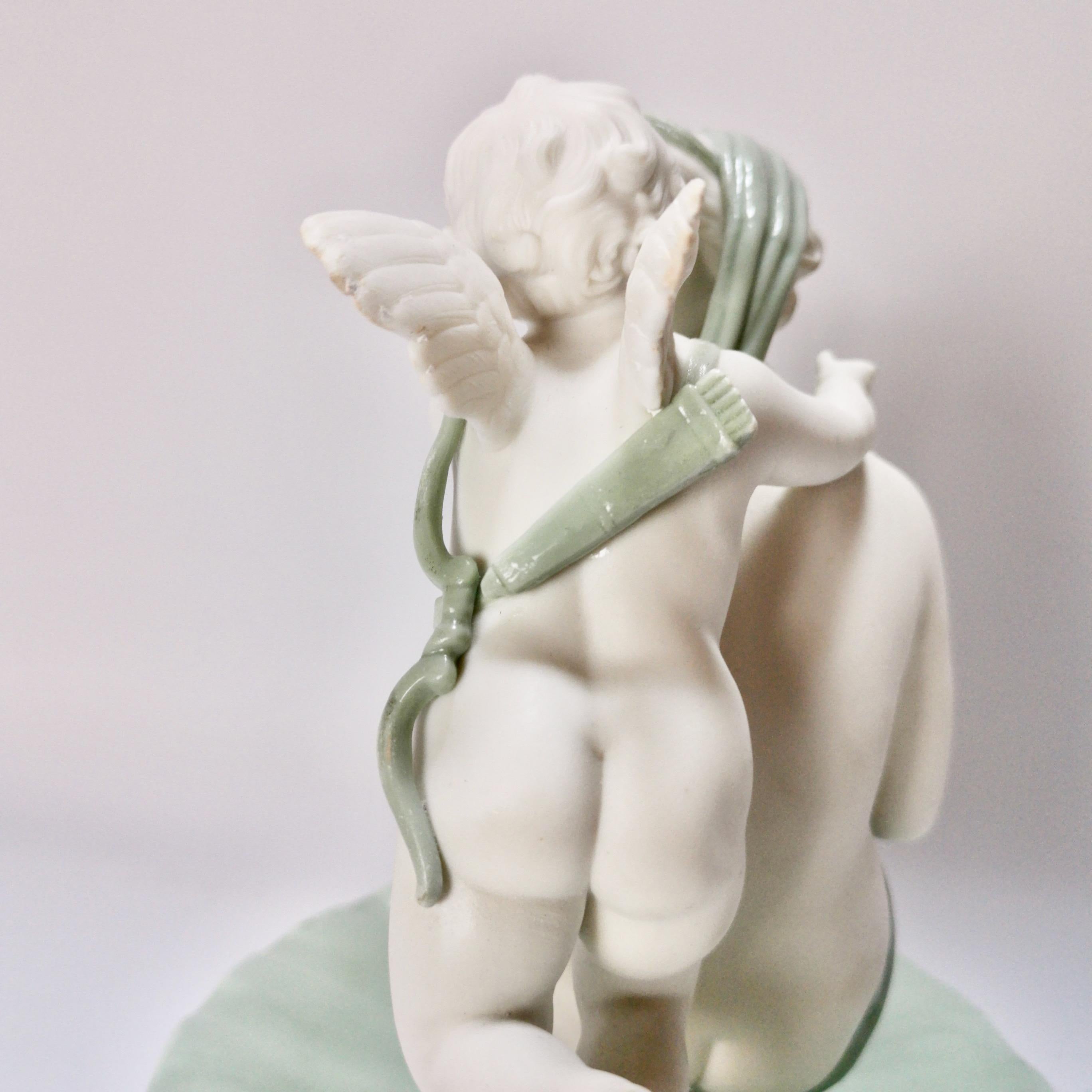 Minton Celadon Parian Porcelain Sculpture, Venus and Cupid, Victorian, 1861 For Sale 2
