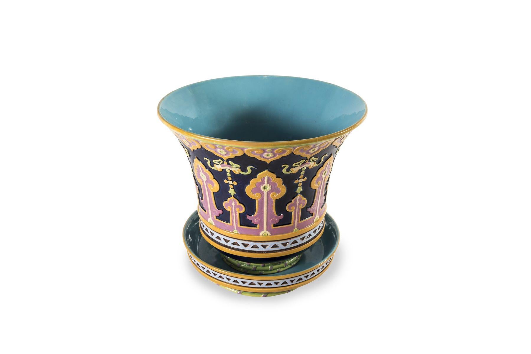 English Minton Ceramic Cache-Pot For Sale