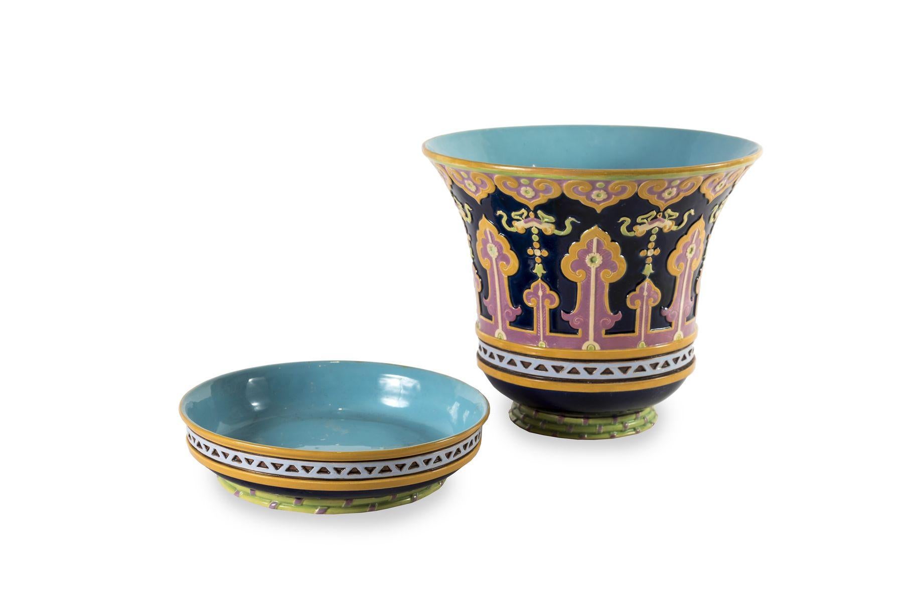 Minton Ceramic Cache-Pot In Good Condition For Sale In Paris, FR