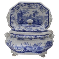 Minton Chinese Marine Soup Tureen with under Dish and Ladle