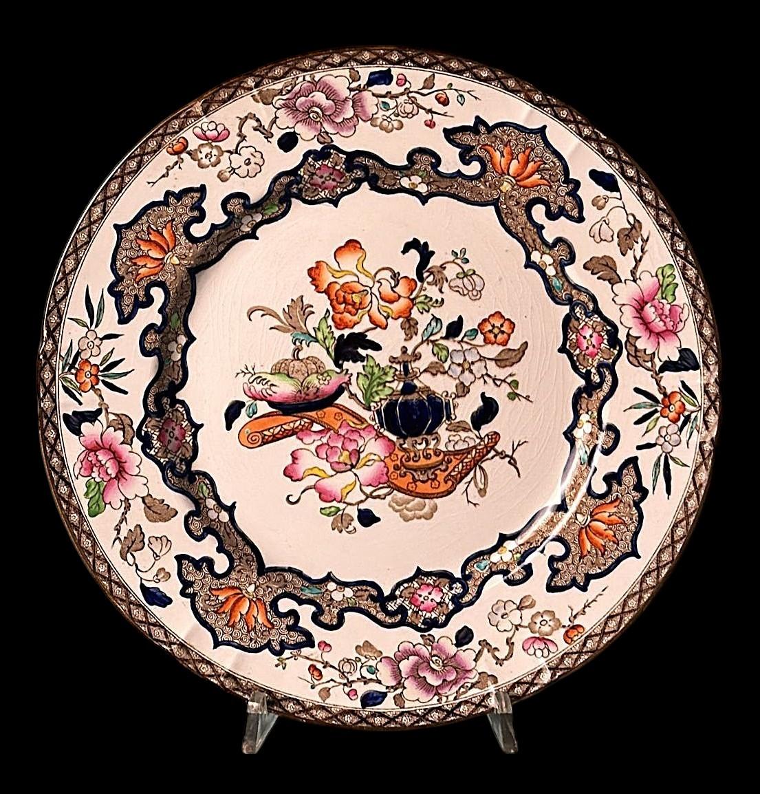 Minton Estilo Chinoiserie  Juego de 12 Platos de Transfer Inglés Pintados a Mano en venta 2