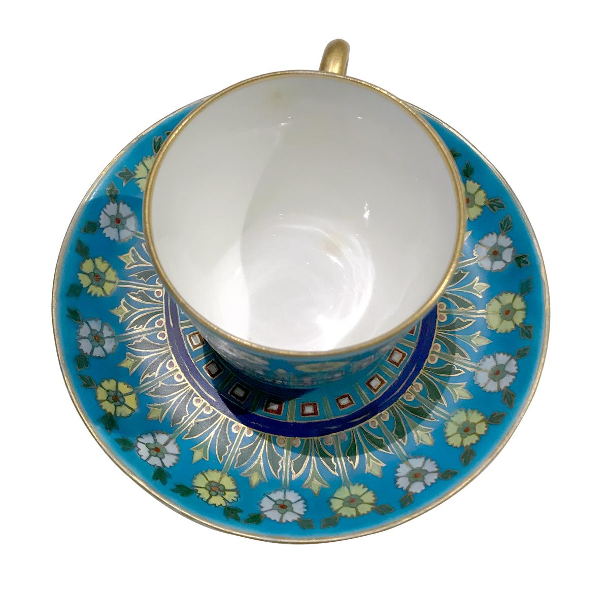 Aesthetic Movement Minton Cloisonné Style Coffee Cup Attributed to Christopher Dresser For Sale