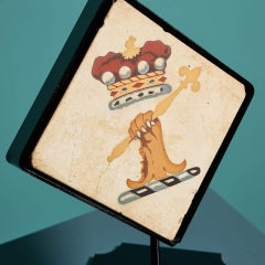 Minton & Co 6-inch Encaustic Armorial Tile on Stand