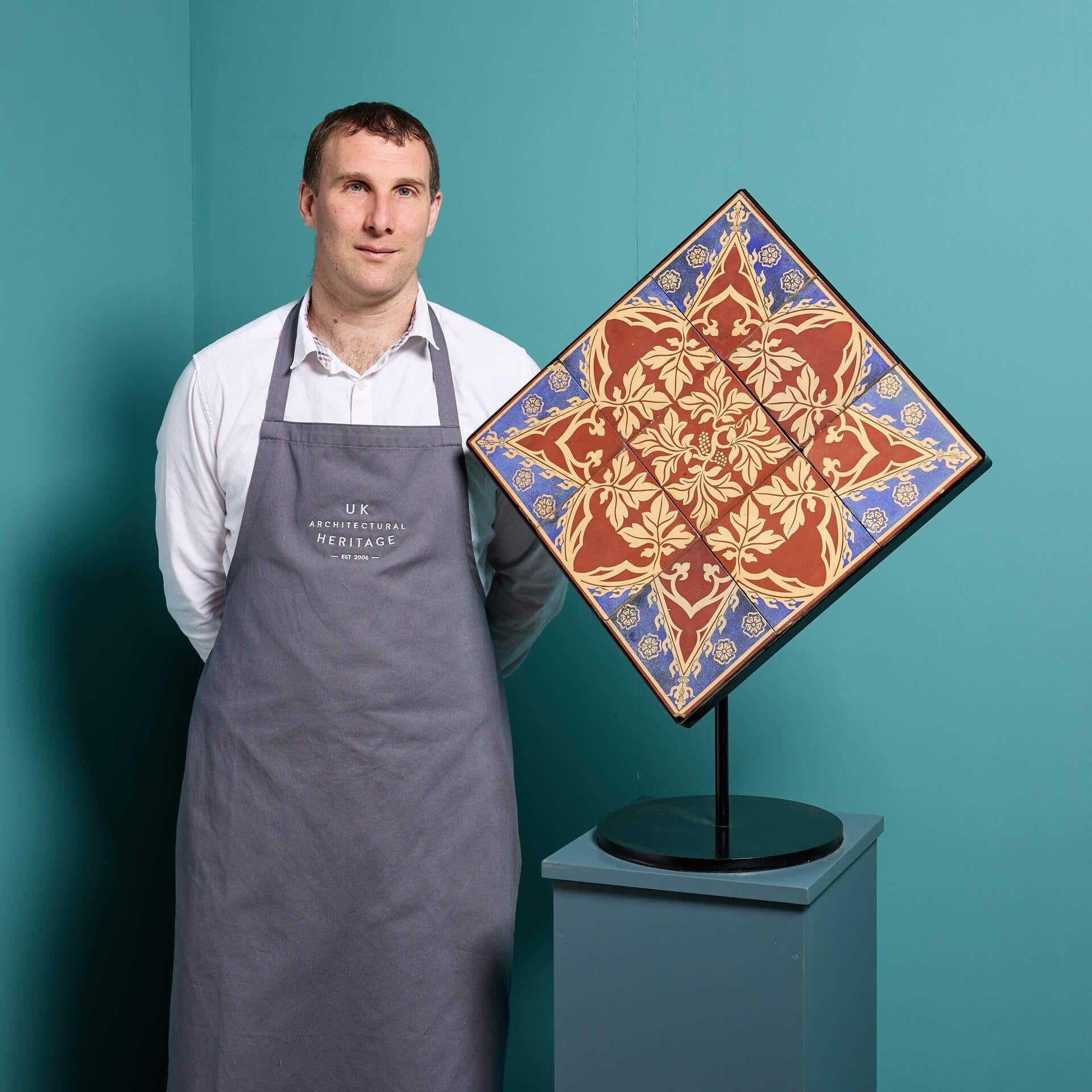 Victorian Minton & Co Encaustic Tile Panel by A. W. N. Pugin For Sale