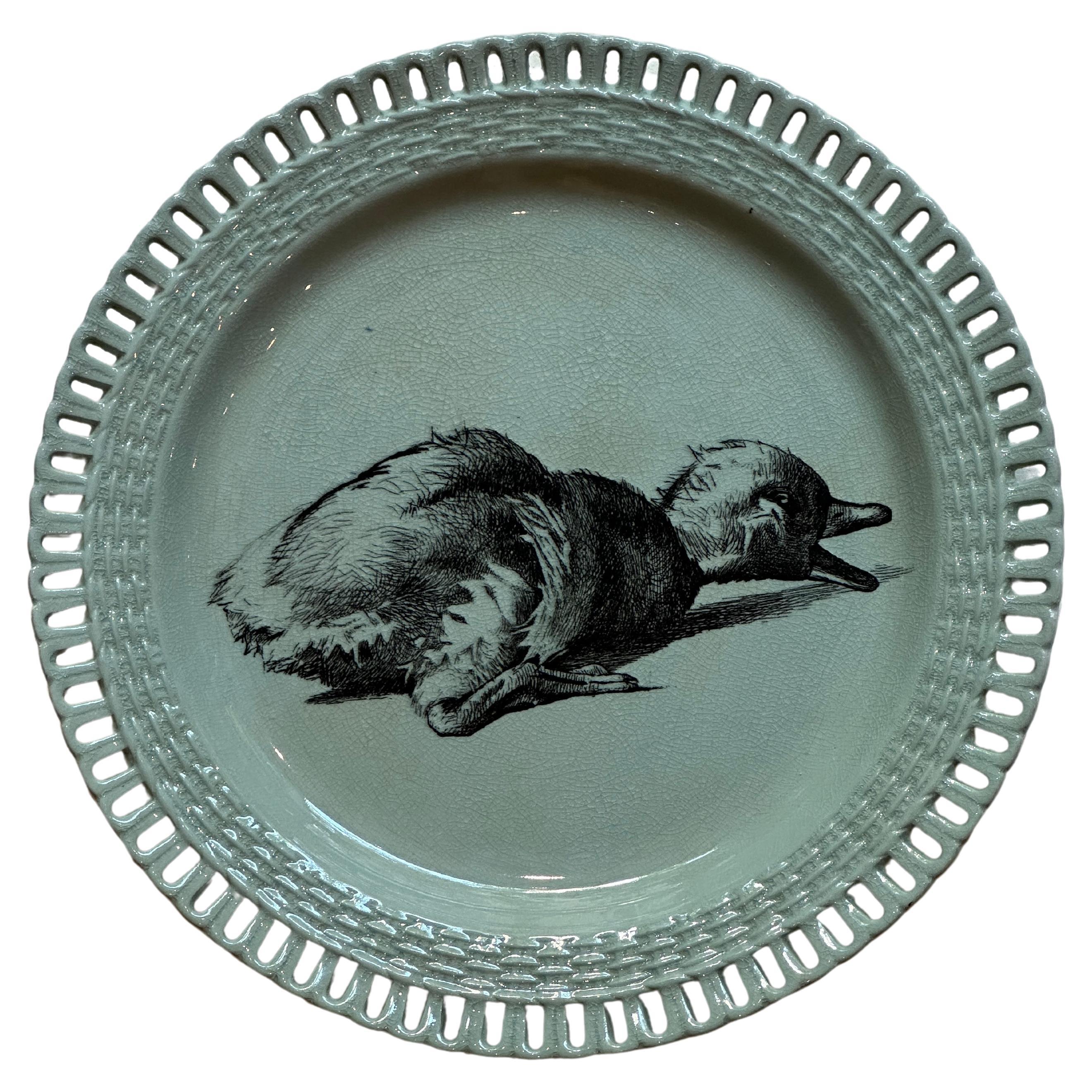 Plato de colección Minton de Gustave Léonce Pato dormido, Aesthetic Movement, 1878